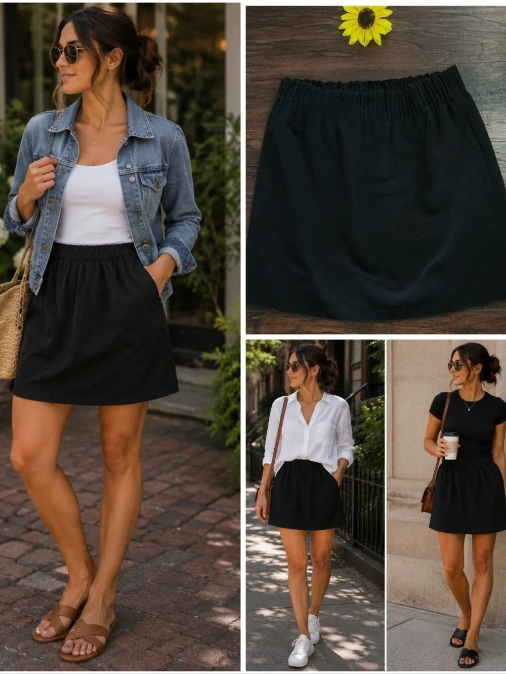 J.Crew Mercantile Black Casual Elastic Waist Skirt
